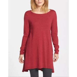 Eileen Fisher  Merino Wool High-Low Sweater Tunic SZ L